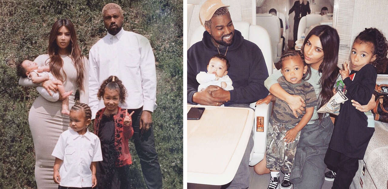 Kanye West and Kim Kardashian family 